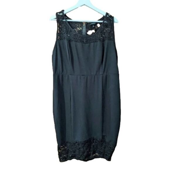 Torrid lace trim Sleeveless black midi Sheath Dress plus size 20 2X - Picture 1 of 8